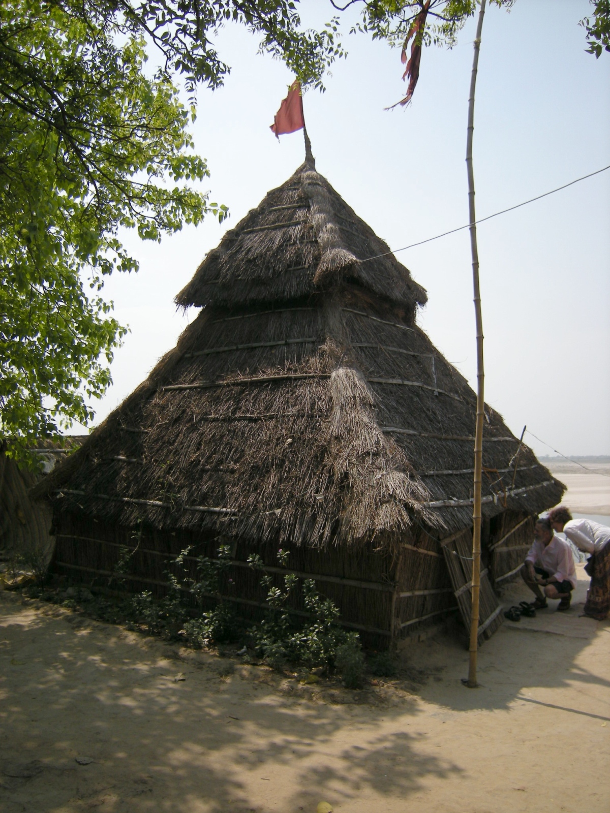 Near Varanasi - Village at Ganges River - House of a sadhu (holy man)