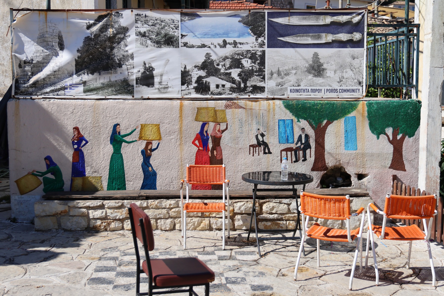 Poros village - Mural on the wall