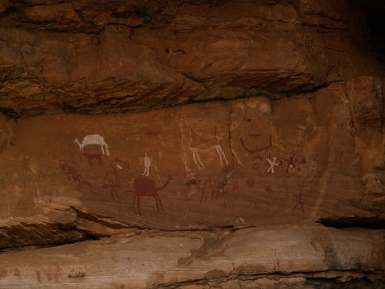 Jebel Acacus - Painting of the hunting scenes