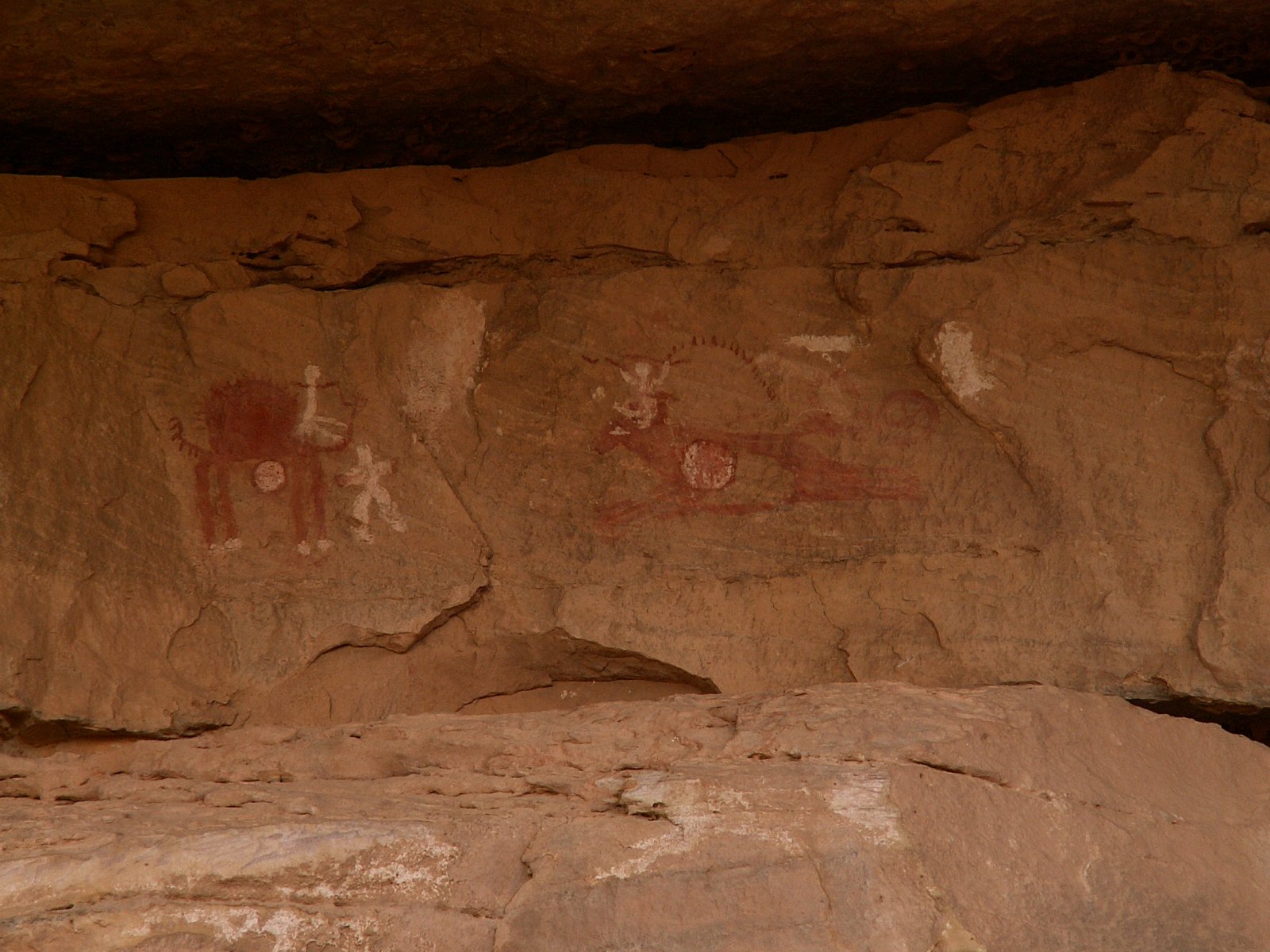 Jebel Acacus - Painting of the hunting scenes