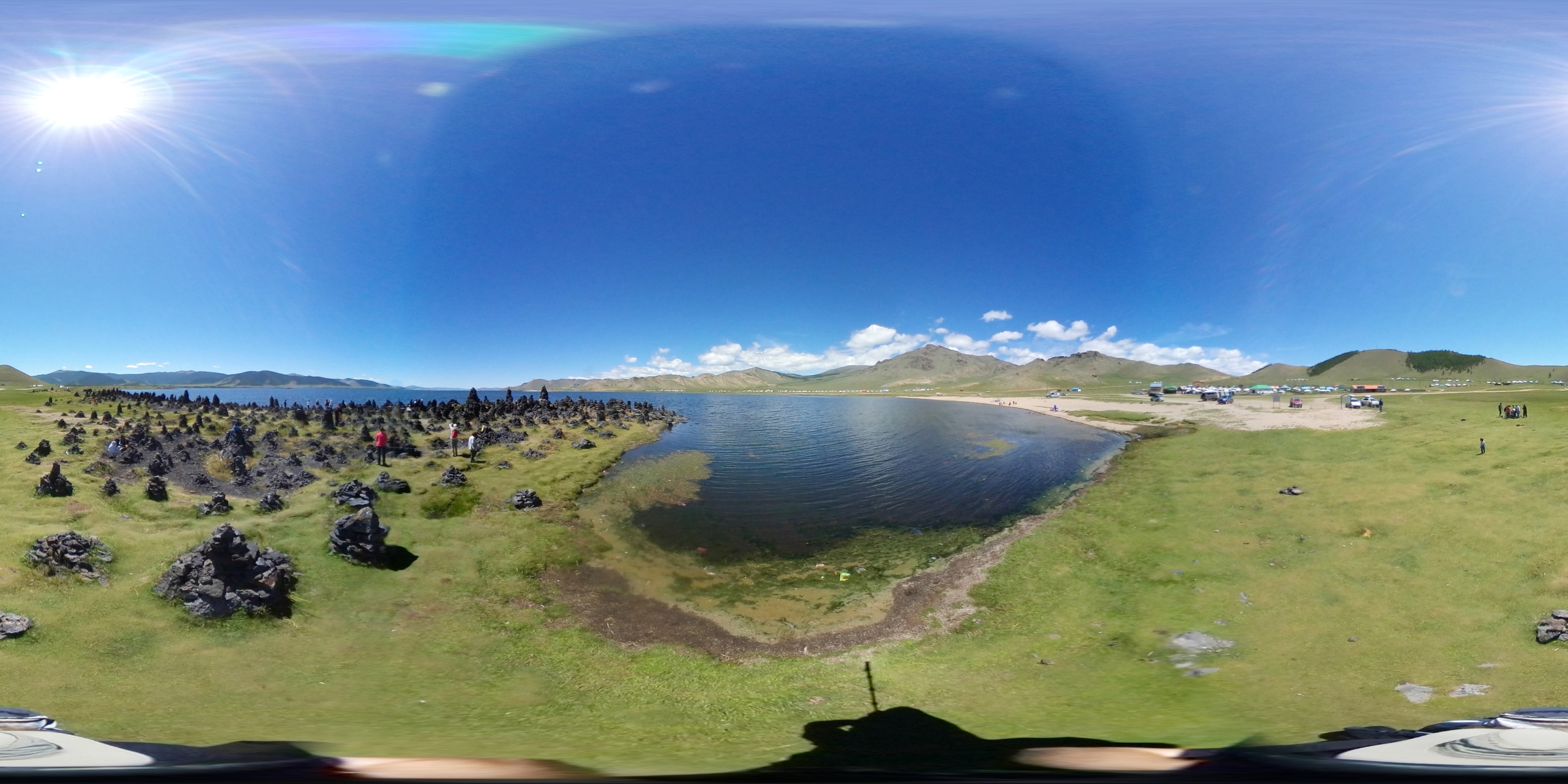 Terkhiin Tsagaan Lake - Stone sculptures - 360 panorama