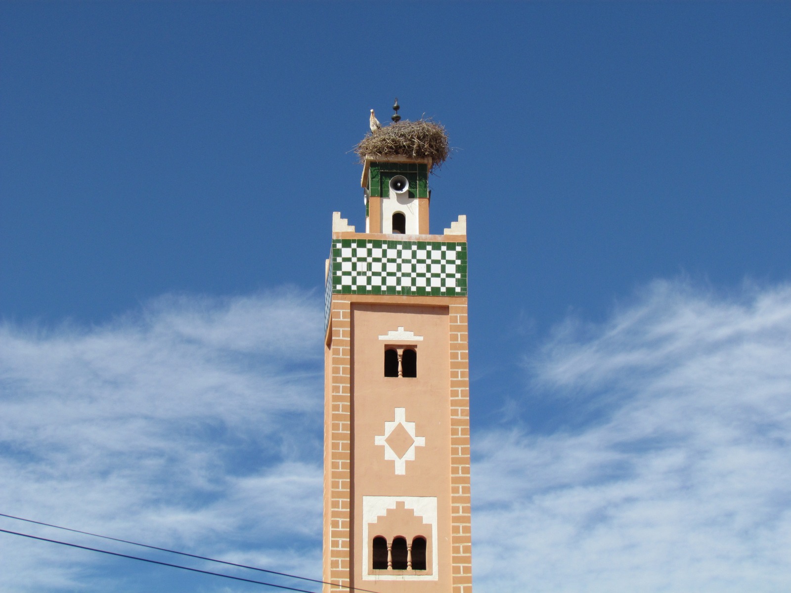 Ait Benhaddou - Stork on a minaret