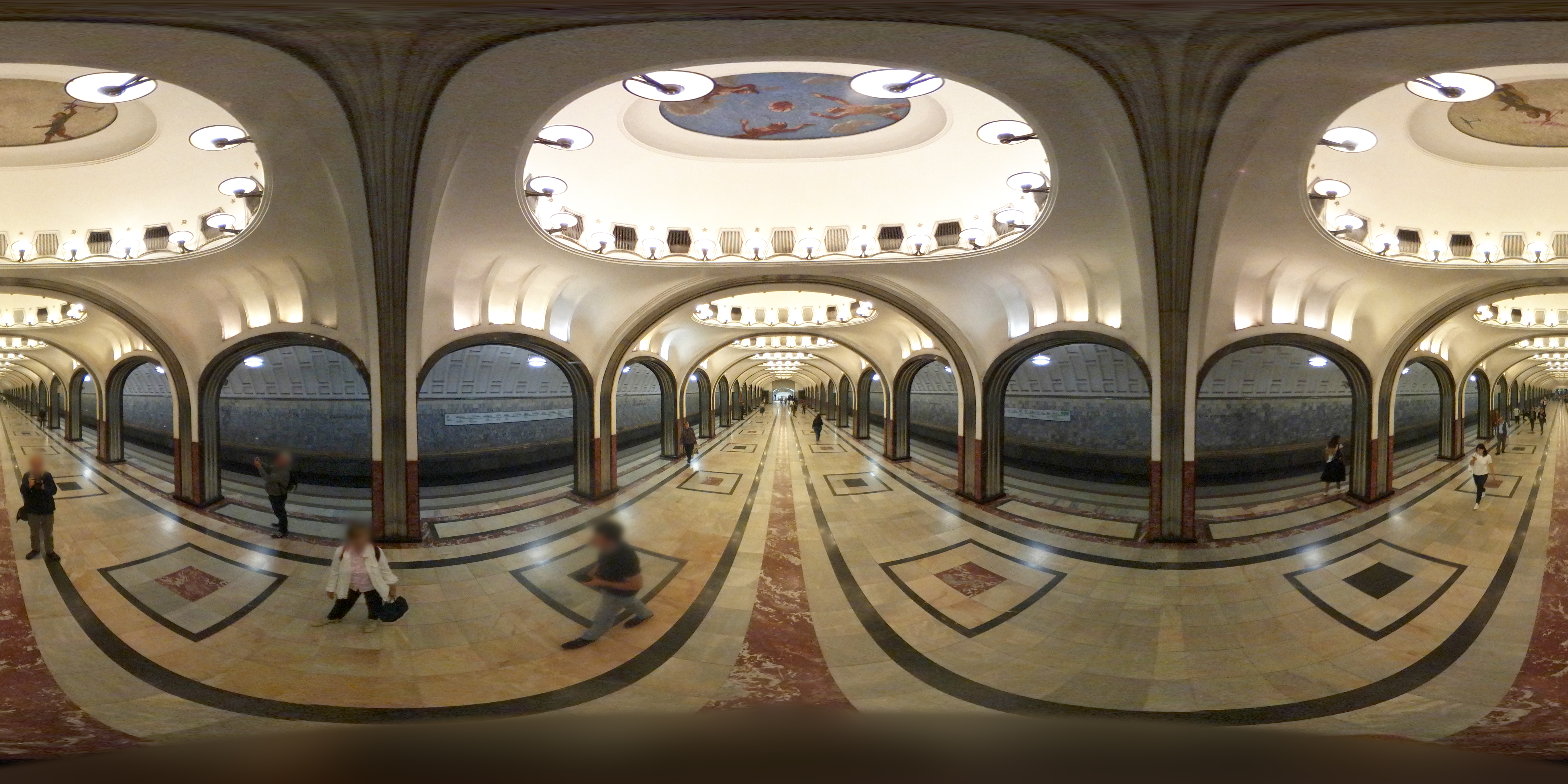 Moscow Metro - Mayakovskaya station - 360° panorama