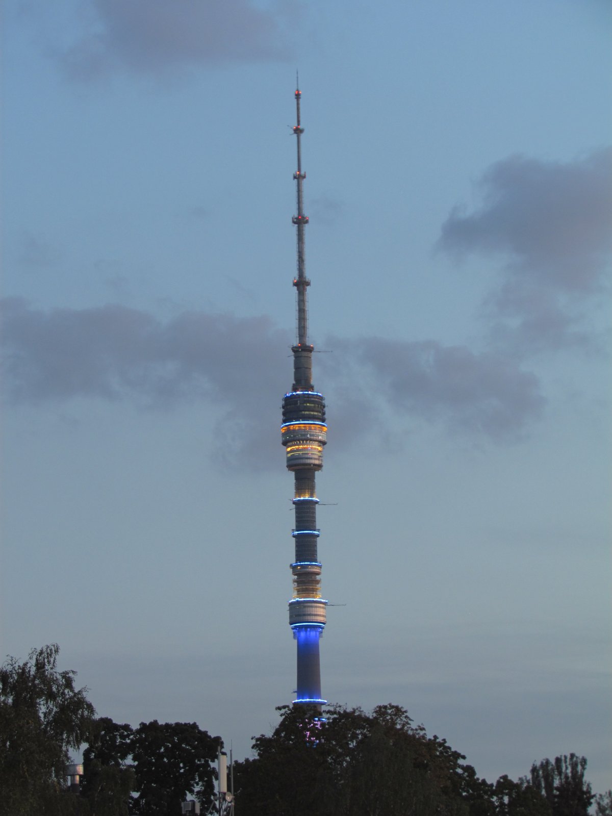 VDNKh - Ostankino TV tower at night