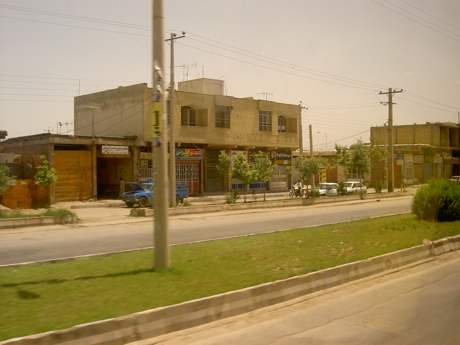 Typical Iranian buildings at road