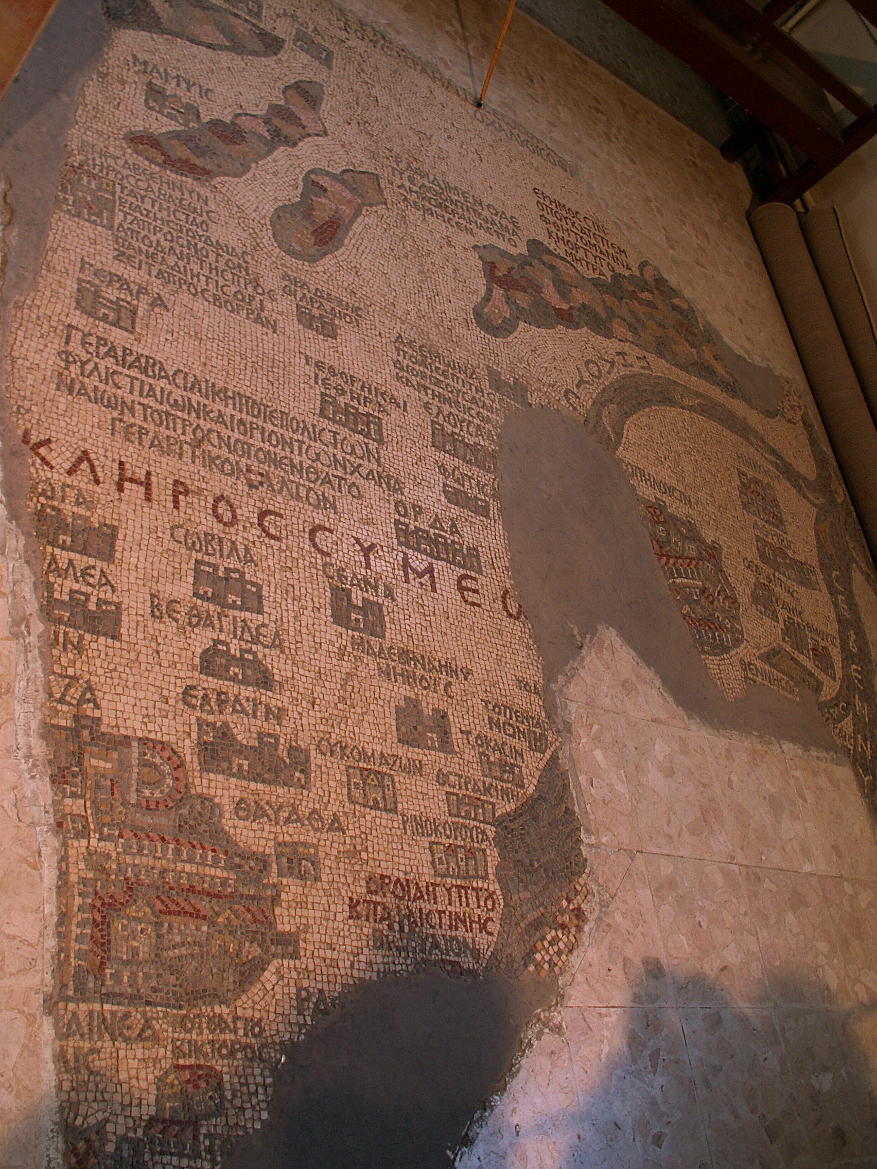 Madaba - Old mosaic of Holy land