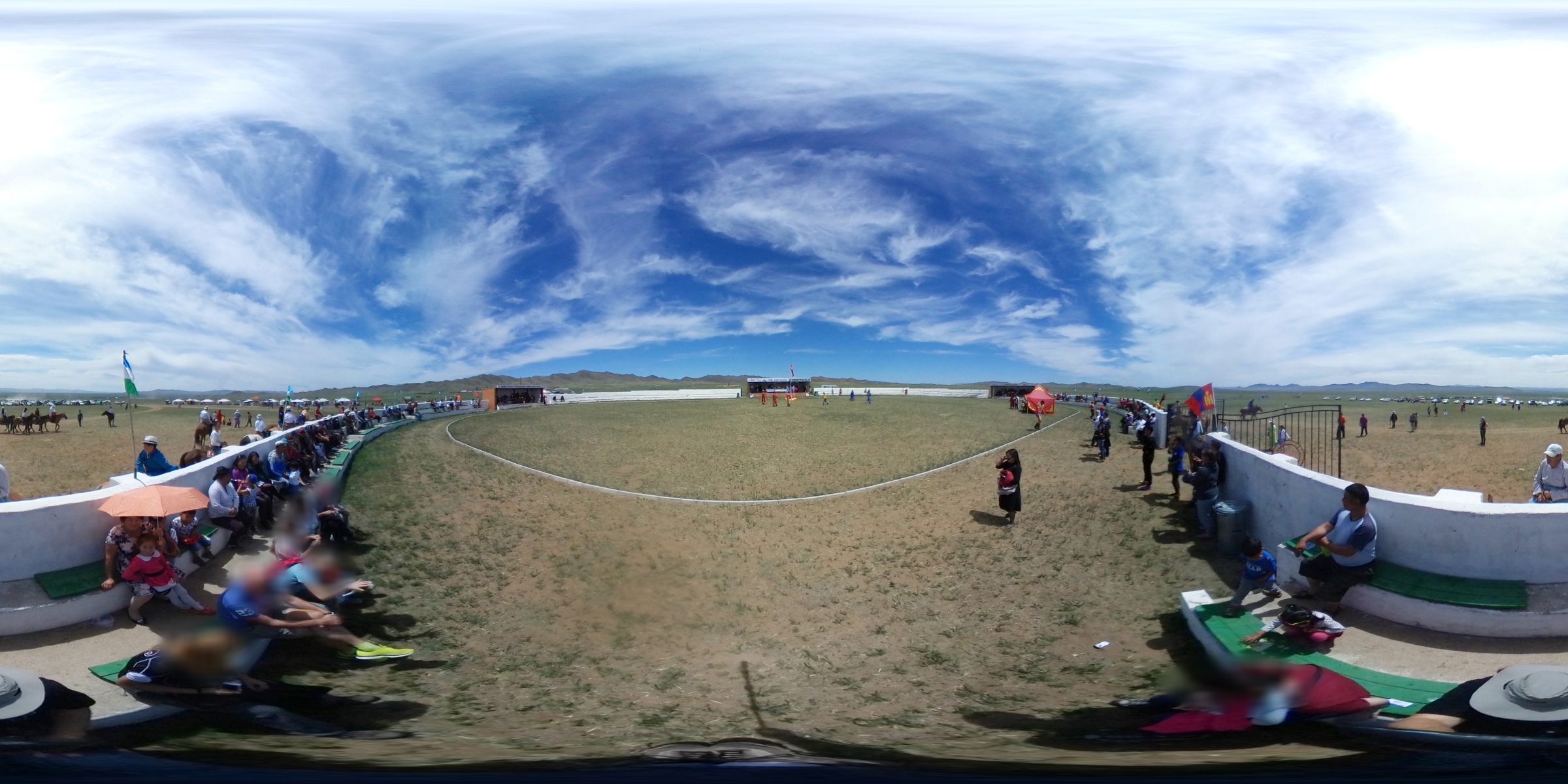 Near Erdenesant - Naadam festival - Wrestling - 360 panorama