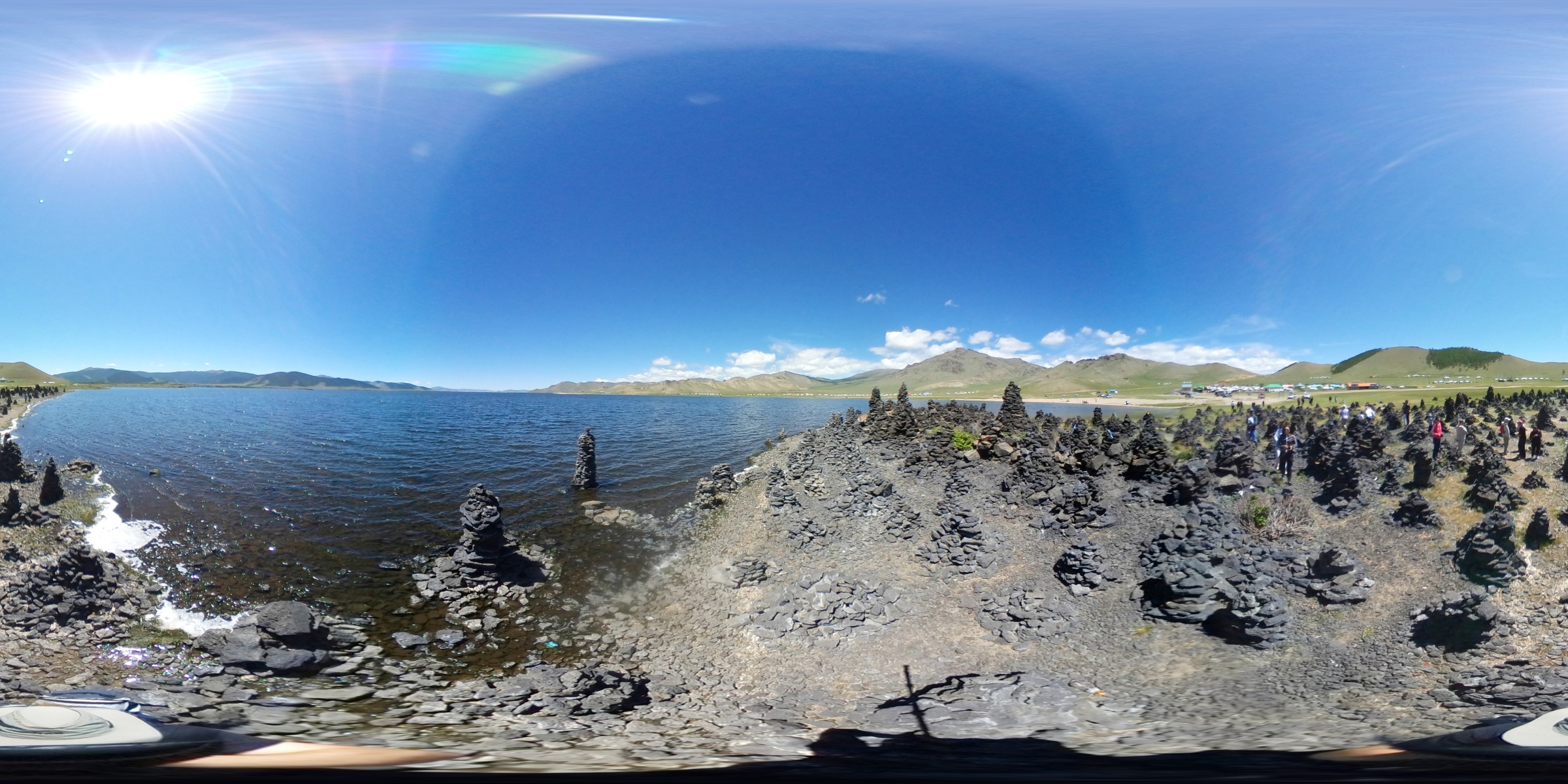 Terkhiin Tsagaan Lake - Stone sculptures - 360 panorama