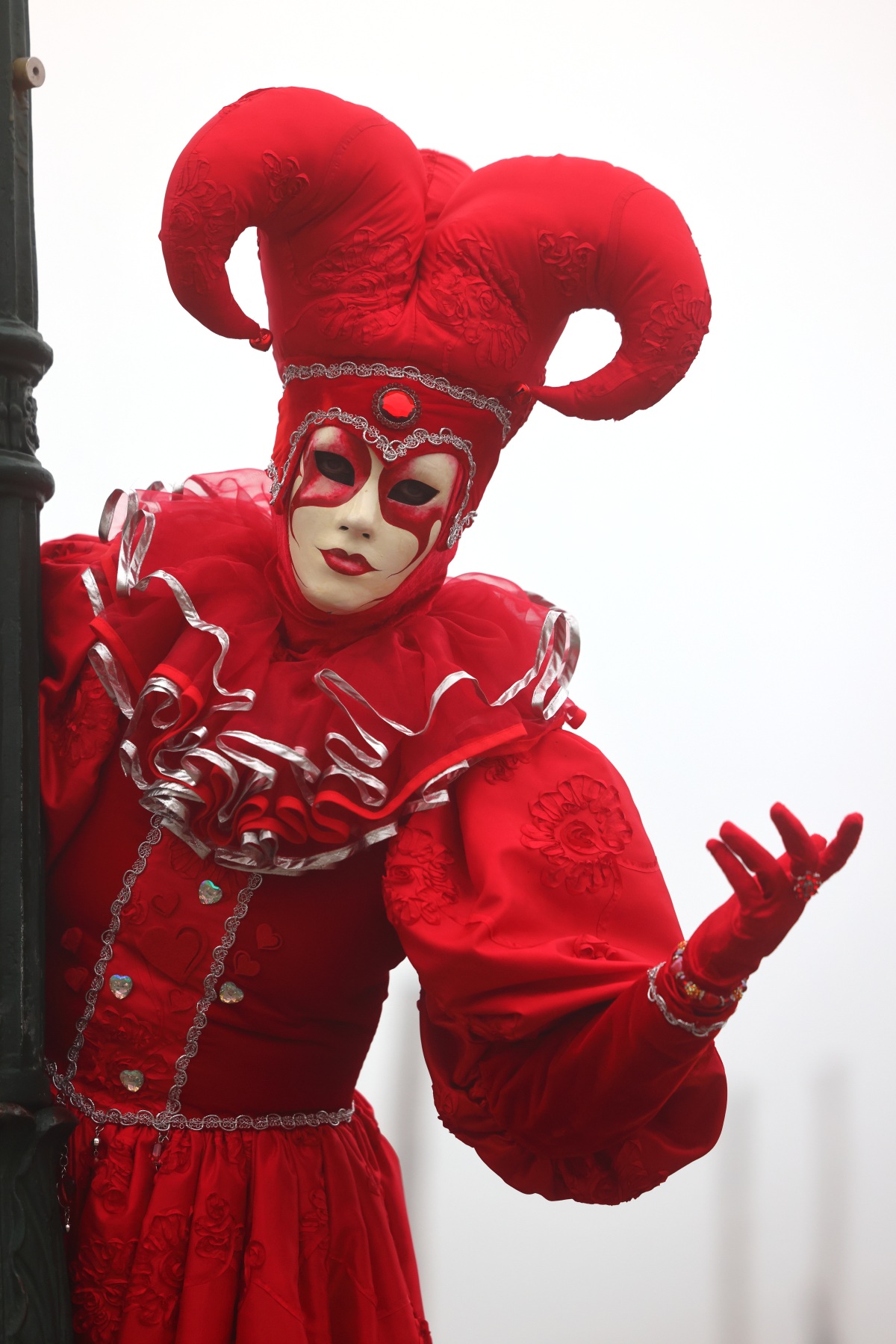 Red jester mask